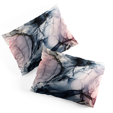 Elizabeth Karlson Blush Navy Gray Abstract Calm Pillow Shams