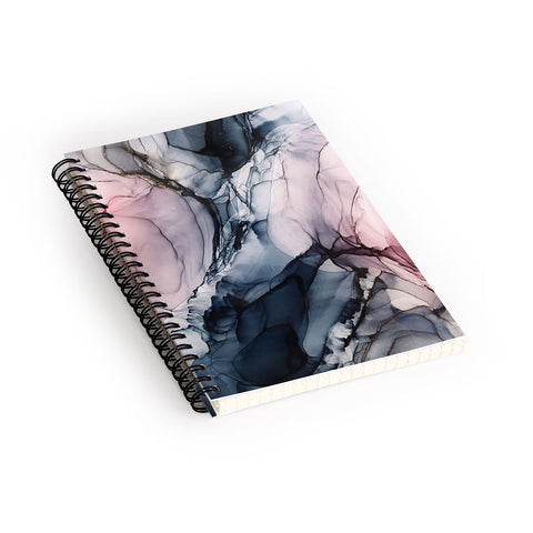 Elizabeth Karlson Blush Navy Gray Abstract Calm Spiral Notebook