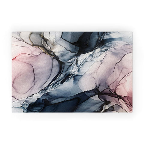 Elizabeth Karlson Blush Navy Gray Abstract Calm Welcome Mat