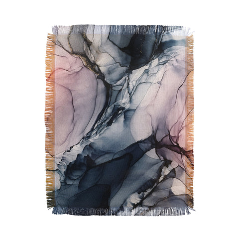 Elizabeth Karlson Blush Navy Gray Abstract Calm Throw Blanket