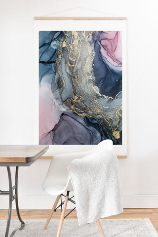 Elizabeth Karlson Blush Paynes Gray Gold Art Print And Hanger