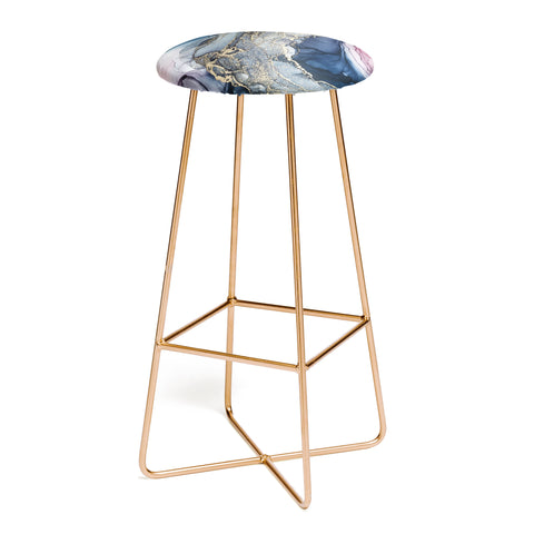 Elizabeth Karlson Blush Paynes Gray Gold Bar Stool