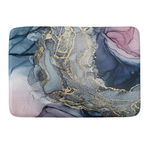 Elizabeth Karlson Blush Paynes Gray Gold Memory Foam Bath Mat