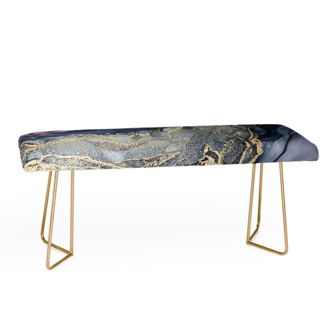 Elizabeth Karlson Blush Paynes Gray Gold Bench