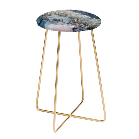 Elizabeth Karlson Blush Paynes Gray Gold Counter Stool