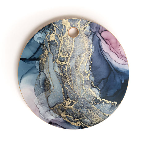 Elizabeth Karlson Blush Paynes Gray Gold Cutting Board Round