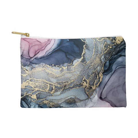 Elizabeth Karlson Blush Paynes Gray Gold Pouch