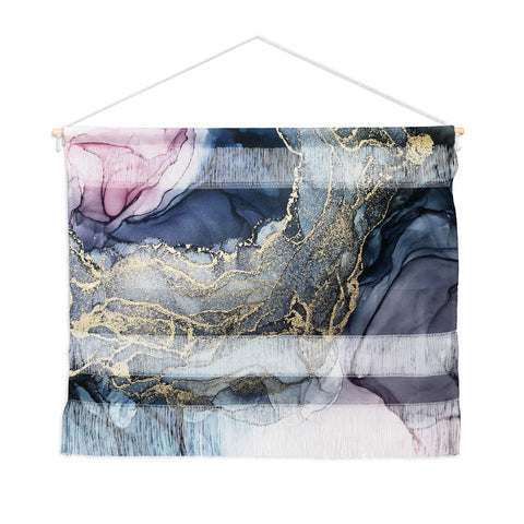 Elizabeth Karlson Blush Paynes Gray Gold Wall Hanging Landscape