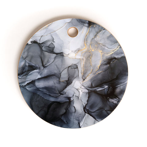 Elizabeth Karlson Calm but Dramatic Abstract Cutting Board Round
