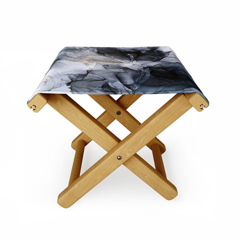 Elizabeth Karlson Calm but Dramatic Abstract Folding Stool