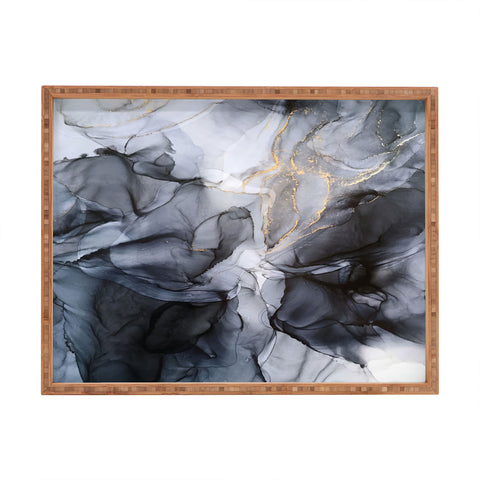 Elizabeth Karlson Calm but Dramatic Abstract Rectangular Tray