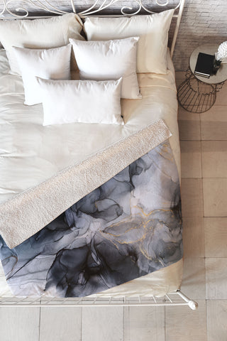 Elizabeth Karlson Calm but Dramatic Abstract Fleece Throw Blanket