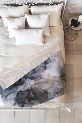 Elizabeth Karlson Calm but Dramatic Light Monoch Fleece Throw Blanket