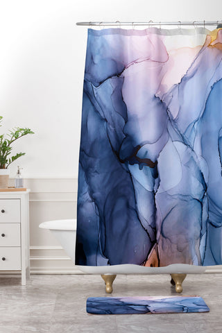 Elizabeth Karlson Captivating 1 Alcohol Ink Painting Shower Curtain And Mat