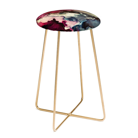 Elizabeth Karlson Dark Inks Abstract Counter Stool