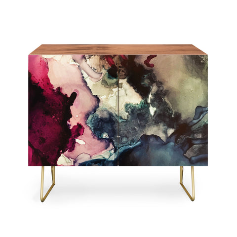 Elizabeth Karlson Dark Inks Abstract Credenza