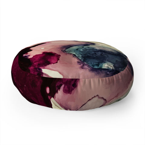 Elizabeth Karlson Dark Inks Abstract Floor Pillow Round