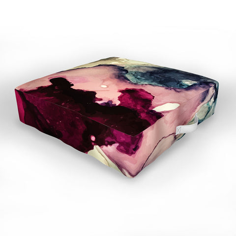 Elizabeth Karlson Dark Inks Abstract Outdoor Floor Cushion