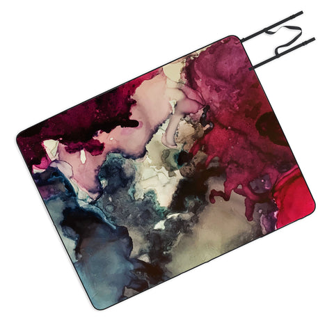 Elizabeth Karlson Dark Inks Abstract Picnic Blanket