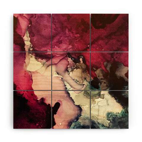 Elizabeth Karlson Dark Inks Abstract Wood Wall Mural