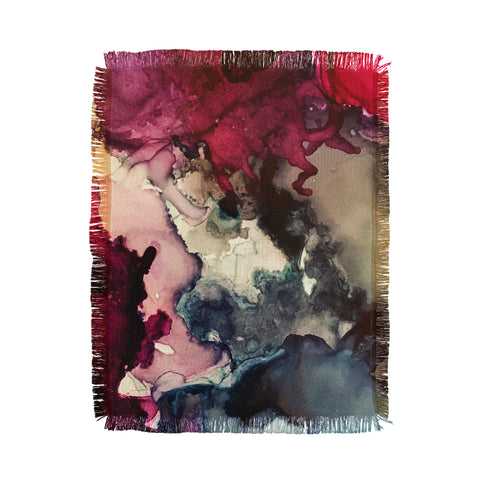 Elizabeth Karlson Dark Inks Abstract Throw Blanket