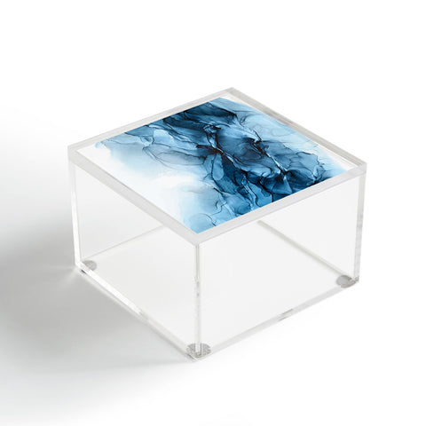 Elizabeth Karlson Deep Blue Flowing Water Abstract Painting Acrylic Box