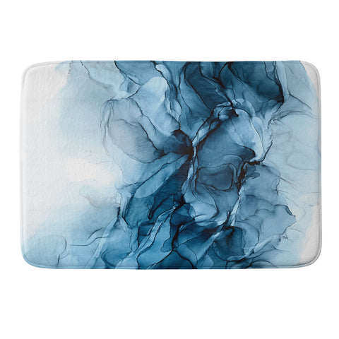 Elizabeth Karlson Deep Blue Flowing Water Abstract Painting Memory Foam Bath Mat