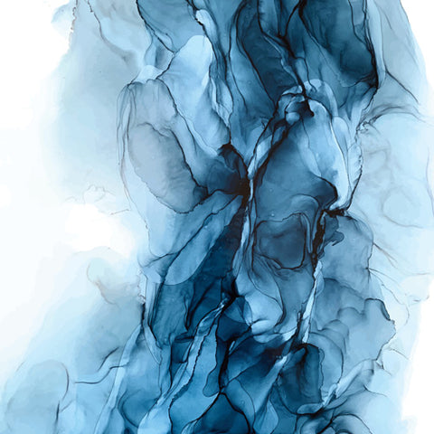 Dark Payne's Grey Flowing Abstract Painting Art Print by Elizabeth