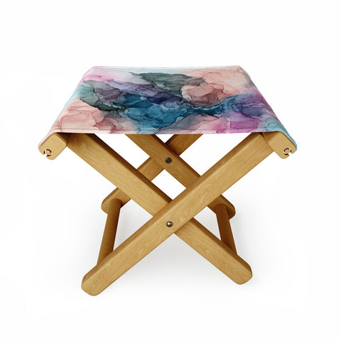 Elizabeth Karlson Heavenly Pastel Abstracts 2 Folding Stool