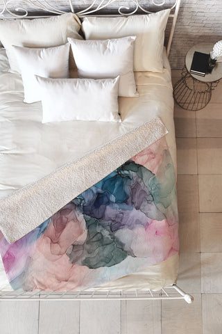 Elizabeth Karlson Heavenly Pastel Abstracts 2 Fleece Throw Blanket