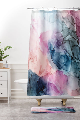Elizabeth Karlson Heavenly Pastels Abstract 1 Shower Curtain And Mat