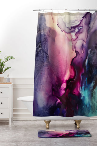 Elizabeth Karlson Mission Fusion Abstract Shower Curtain And Mat