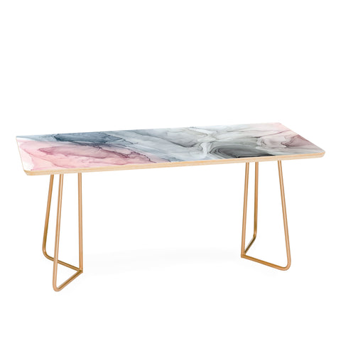 Elizabeth Karlson Pastel Blush Gray and Blue Coffee Table