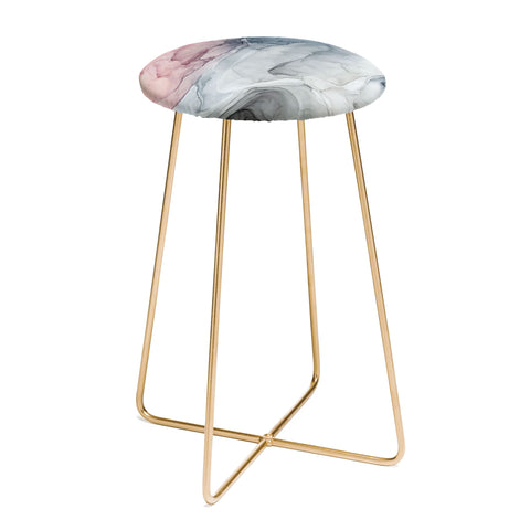 Elizabeth Karlson Pastel Blush Gray and Blue Counter Stool