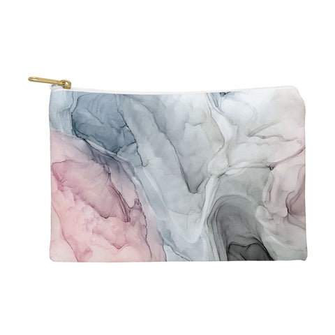 Elizabeth Karlson Pastel Blush Gray and Blue Pouch