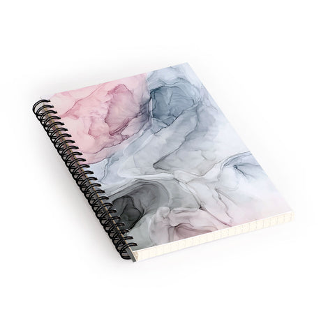 Elizabeth Karlson Pastel Blush Gray and Blue Spiral Notebook