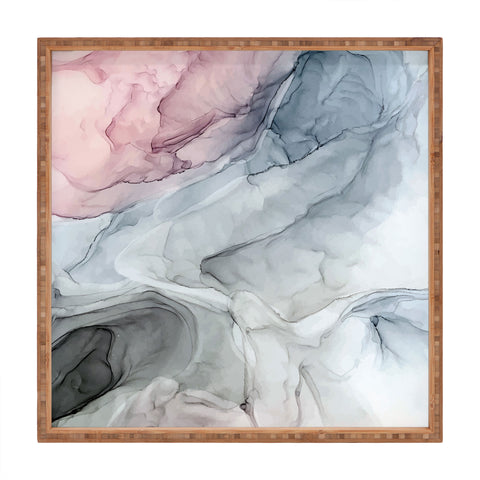 Elizabeth Karlson Pastel Blush Gray and Blue Square Tray