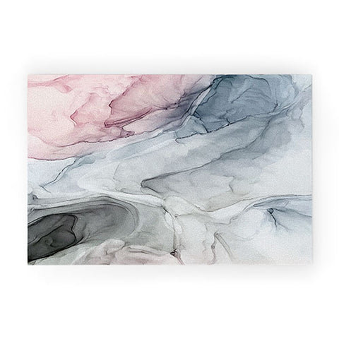 Elizabeth Karlson Pastel Blush Gray and Blue Welcome Mat