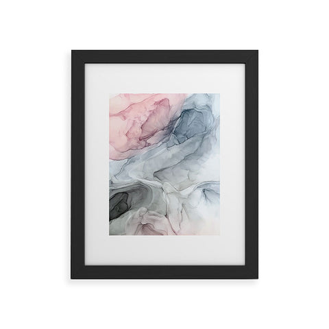 Elizabeth Karlson Pastel Blush Gray and Blue Framed Art Print
