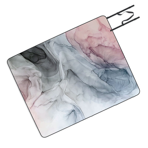 Elizabeth Karlson Pastel Blush Gray and Blue Picnic Blanket