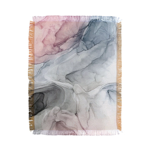 Elizabeth Karlson Pastel Blush Gray and Blue Throw Blanket