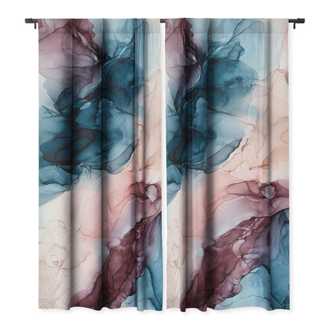 Elizabeth Karlson Pastel Plum Deep Blue Blush and Gold Painting Blackout Non Repeat