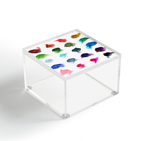 Elizabeth Karlson Rainbow Ink Swatch Splotches Acrylic Box