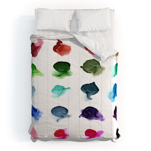 Elizabeth Karlson Rainbow Ink Swatch Splotches Comforter