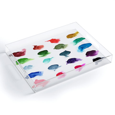 Elizabeth Karlson Rainbow Ink Swatch Splotches Acrylic Tray