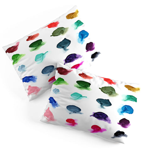 Elizabeth Karlson Rainbow Ink Swatch Splotches Pillow Shams
