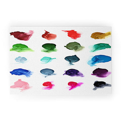 Elizabeth Karlson Rainbow Ink Swatch Splotches Welcome Mat