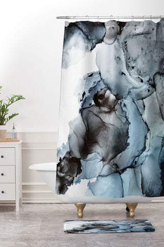Elizabeth Karlson Smoke Show Abstract Shower Curtain And Mat