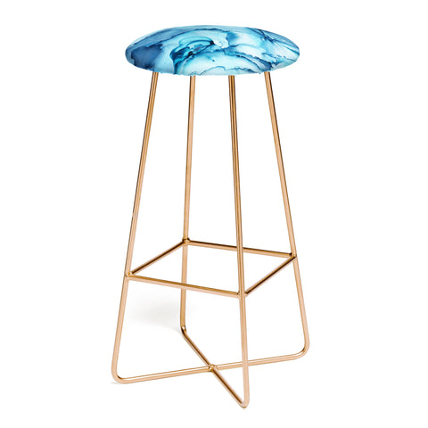 Elizabeth Karlson The Blue Abyss Abstract Bar Stool