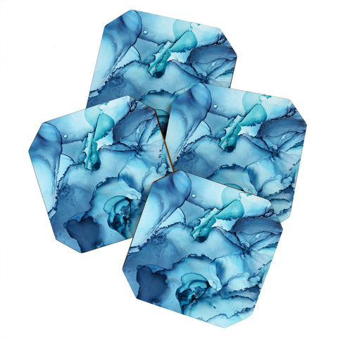 Elizabeth Karlson The Blue Abyss Abstract Coaster Set